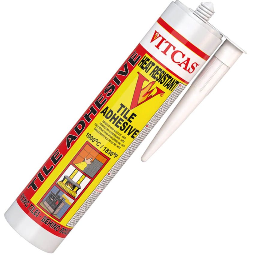 tile adhesive for a fireplace